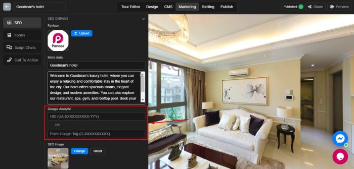 Track and analyze your virtual tour SEO