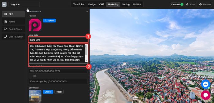 Add Title and Meta description to your virtual tour