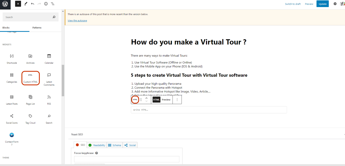 Add A Virtual Tour WordPress 3