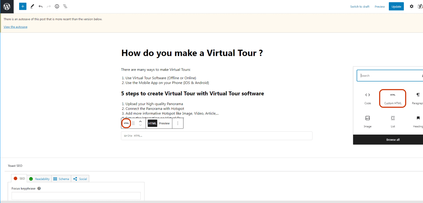 Add A Virtual Tour WordPress 2