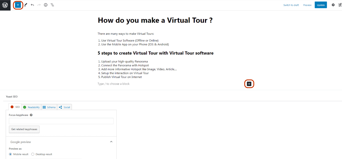 Add A Virtual Tour WordPress 1