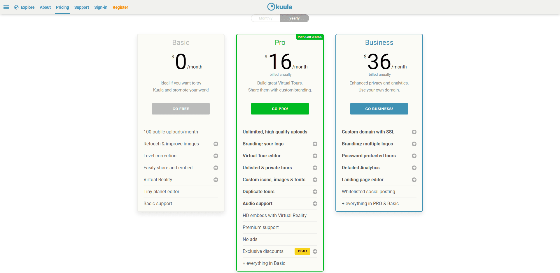 Kuula pricing